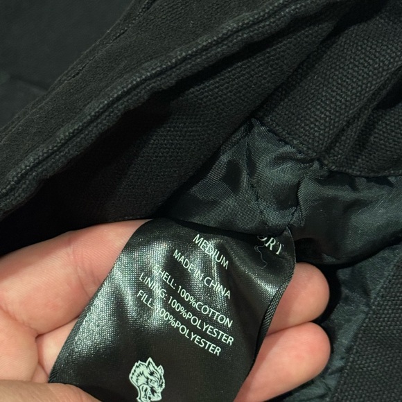 Darc Sport Wolves Club Black Denim Cotton Quilted Full Zip Vest Size Large - Picture 5 of 6